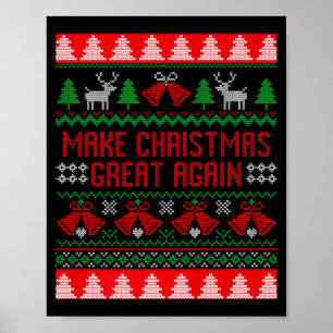 Make Christmas Great Again Funny Trump Ugly Christ Poster
