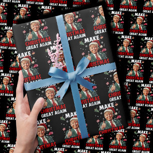 Make Christmas Great Again   Funny Trump Wrapping Paper