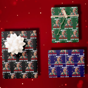 Make Christmas Great Again   Funny Trump Wrapping Paper Sheet