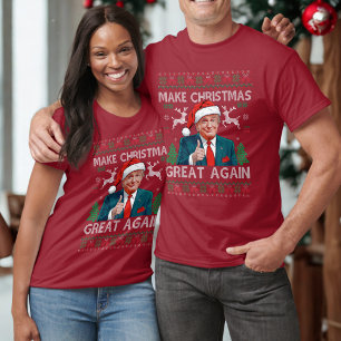 Make Christmas Great Again Funny Trump Xmas Red T-Shirt