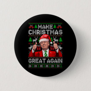 Make Christmas Great Again Funny Trump Xmas Snow P 6 Cm Round Badge