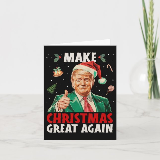 Make Christmas Great Again Funny Trump Xmas Snow P Card (Front)