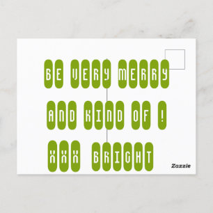 Make Christmas great again pale green snow baubles Postcard