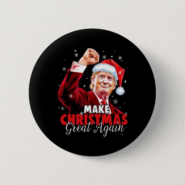 Make Christmas Great Again Santa Funny Trump Xmas  6 Cm Round Badge (Front)