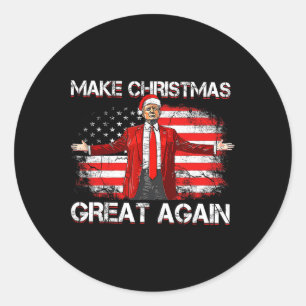 Make Christmas Great Again Santa Funny Trump Xmas Classic Round Sticker
