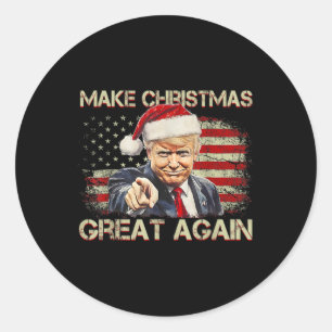 Make Christmas Great Again Santa Funny Trump Xmas Classic Round Sticker