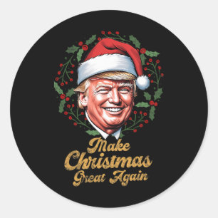 Make Christmas Great Again Santa Funny Trump Xmas Classic Round Sticker