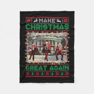 Make Christmas Great Again Santa Funny Trump Xmas Fleece Blanket