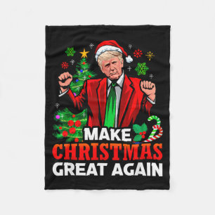 Make Christmas Great Again Santa President Trump _ Fleece Blanket
