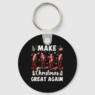 Make Christmas Great Again Santa Trump Dance Key Ring