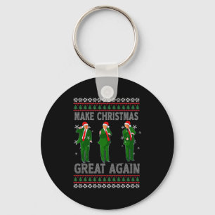 Make Christmas Great Again Santa Trump Dance Ugly Key Ring