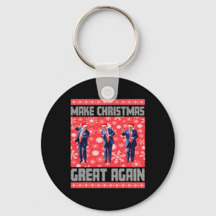 Make Christmas Great Again Santa Trump Dance Ugly Key Ring