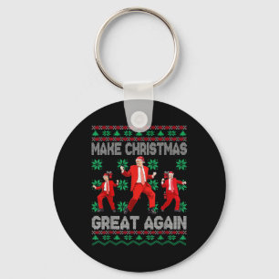 Make Christmas Great Again Santa Trump Dance Xmas Key Ring