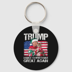 Make Christmas Great Again Santa Trump Usa Flag Xm Key Ring