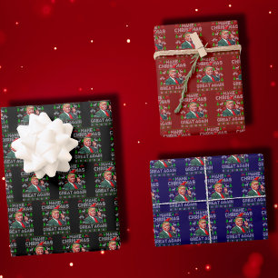 Make Christmas Great Again Santa Trump Xmas Ugly Wrapping Paper Sheet