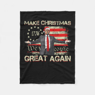 Make Christmas Great Again Santa Trump Xmas We The Fleece Blanket