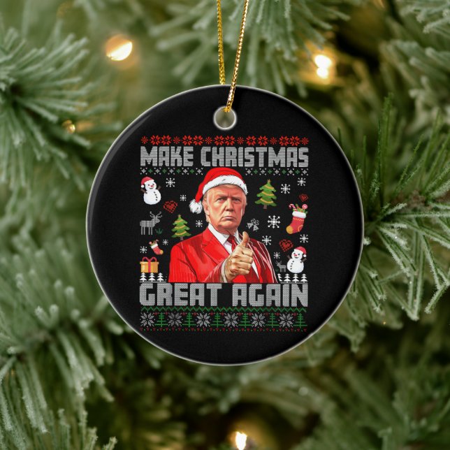 MAKE CHRISTMAS GREAT AGAIN | Trump Ceramic Ornament (Tree)