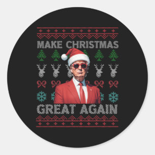 Make Christmas Great Again Trump Christmas Funny 2 Classic Round Sticker