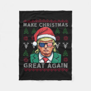 Make Christmas Great Again-trump Christmas Funny  Fleece Blanket