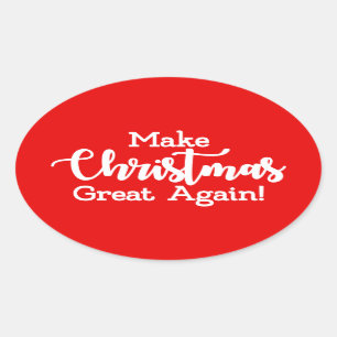 Make Christmas Great Again Trump MAGA funny gift Oval Sticker
