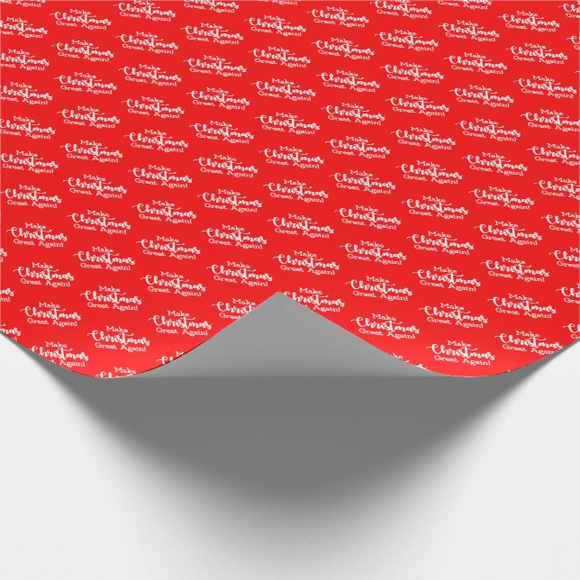 Make Christmas Great Again Trump MAGA funny gift Wrapping Paper (Corner)