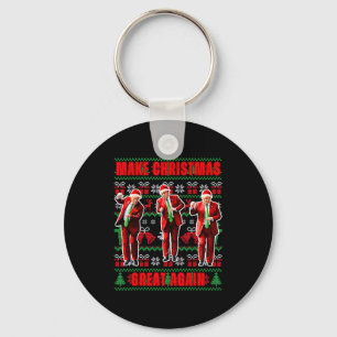 Make Christmas Great Again Trump Pajamas Ugly _4 Key Ring