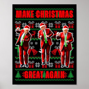 Make Christmas Great Again Trump Pajamas Ugly Prem Poster