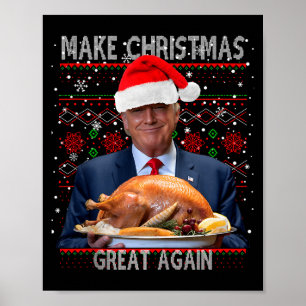 Make Christmas Great Again Trump Pajamas Ugly Tank Poster
