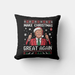 Make Christmas Great Again Trump Pyjamas Ugly Xmas Cushion