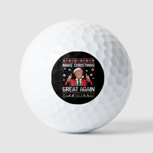 Make Christmas Great Again Trump Pyjamas Ugly Xmas Golf Balls