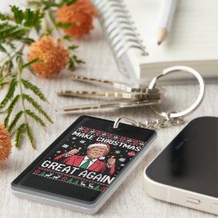 Make Christmas Great Again Trump Pyjamas Ugly Xmas Key Ring