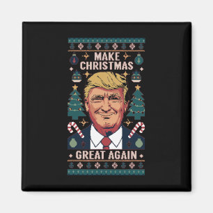Make Christmas Great Again Trump Ugly Christmas Sw Magnet