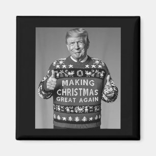 Make Christmas Great Again Trump Ugly Christmas Sw Magnet