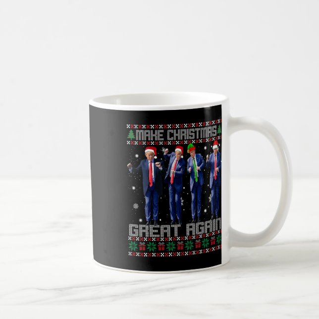 Make Christmas Great Again Ugly Sweaters Trump Dan Coffee Mug (Right)