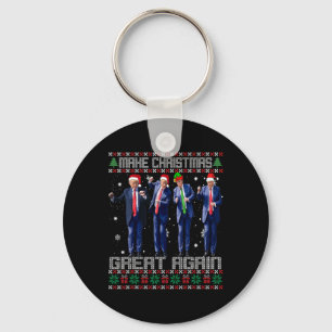 Make Christmas Great Again Ugly Sweaters Trump Dan Key Ring