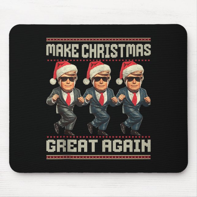 Make Christmas Great Again Ugly Sweaters Trump Dan Mouse Pad (Front)