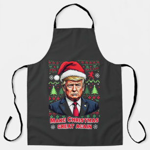 Make Christmas Great Again Ugly Xmas Sweater trump Apron