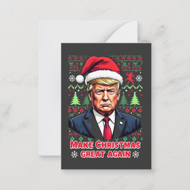 Make Christmas Great Again Ugly Xmas Sweater trump Card (Front)