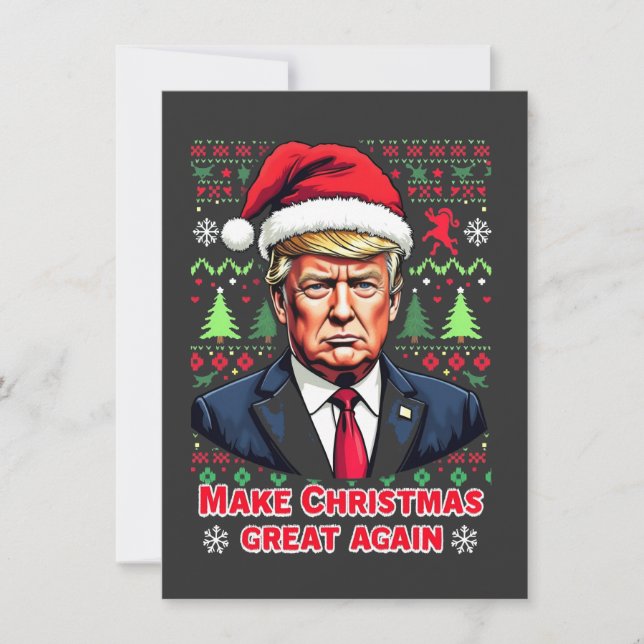 Make Christmas Great Again Ugly Xmas Sweater trump Invitation (Front)