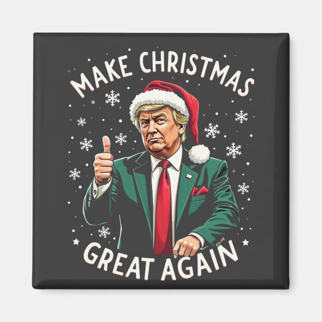 Make Christmas Great Again Ugly Xmas Sweater Trump Magnet (Front)