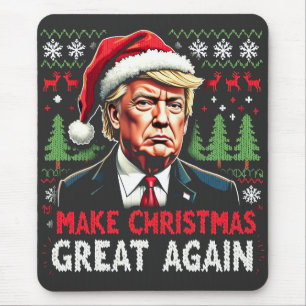Make Christmas Great Again Ugly Xmas Sweater Trump Mouse Pad