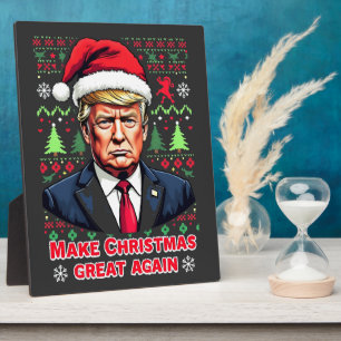 Make Christmas Great Again Ugly Xmas Sweater trump Plaque