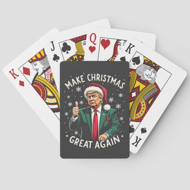 Make Christmas Great Again Ugly Xmas Sweater Trump Playing Cards (Back)