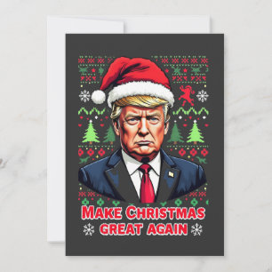 Make Christmas Great Again Ugly Xmas Sweater trump Thank You Card