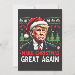 Make Christmas Great Again Ugly Xmas Sweater Trump Thank You Card