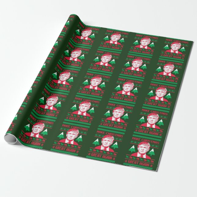 Make Christmas Great Again Wrapping Paper (Unrolled)