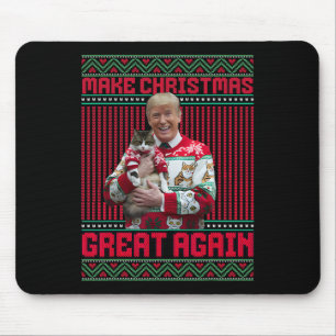 Make Christmas Great Again Xmas Funny Trump Holdin Mouse Pad