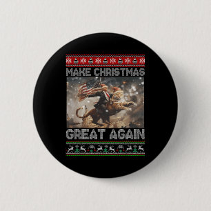 Make Christmas Great Again Xmas Funny Trump Pajama 6 Cm Round Badge