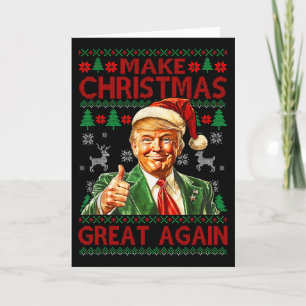 Make Christmas Great Again Xmas Funny Trump Pajama Card