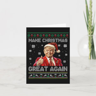 Make Christmas Great Again Xmas Funny Trump Pajama Card